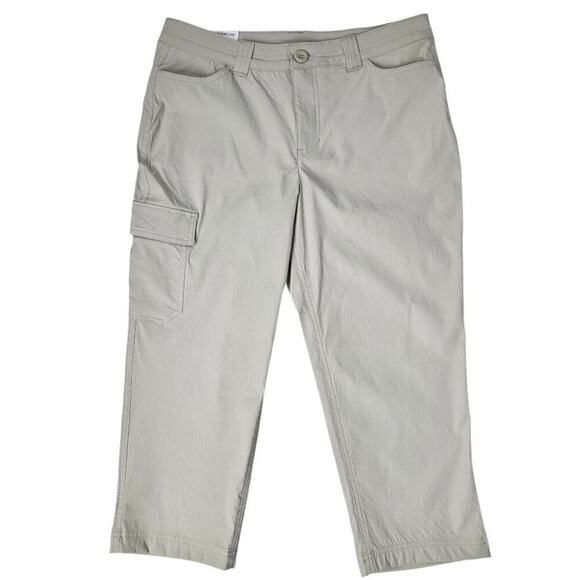 Eddie Bauer Women's Khaki Mid Rise Tech Stretch Capri Pants Size 4 NWT - Picture 2 of 16
